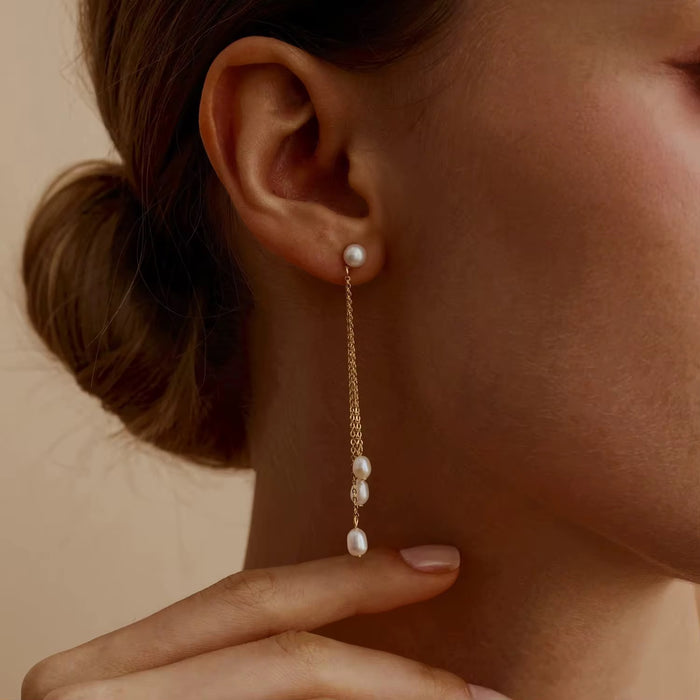 Demi Drop Pearl Stud