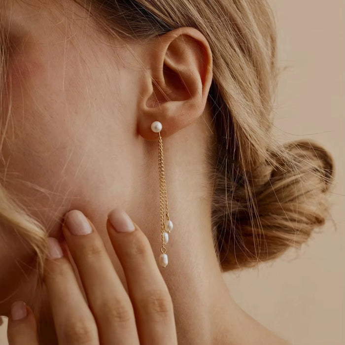 Demi Drop Pearl Stud