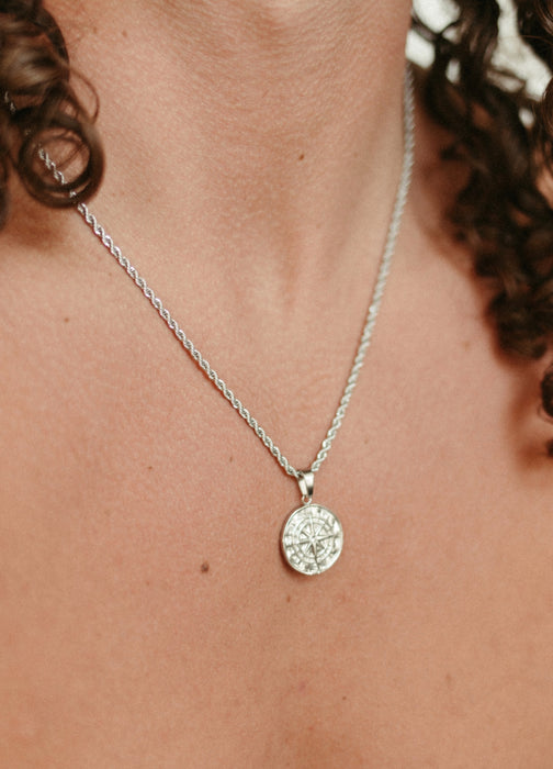 Men's Compass Pendant 22"