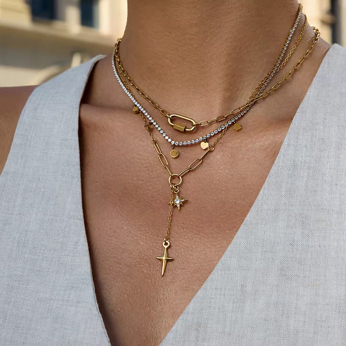 Star Cross Charm Necklace