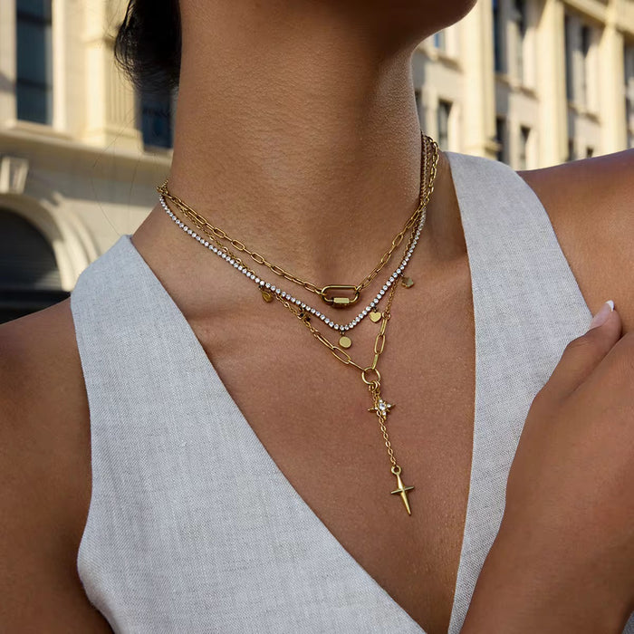 Star Cross Charm Necklace